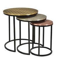 Möbel Exclusive Beistelltisch Set aus Metall runde Tischform (3-teilig)