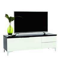 Müllermöbel Fernsehboard in Weiß und Schwarz Glas beschichtet