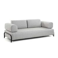 4Home Dreier Sofa in Hellgrau Webstoff modern