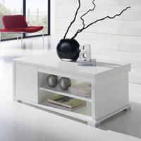 Furnitara Wohnzimmer Couchtisch in Weiß Tischplatte hochklappbar