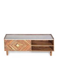 Möbel Exclusive Lowboard aus Sheesham Massivholz Marmorplatte