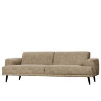 Basilicana Couch in Beige Samt Armlehnen