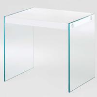 Tollhaus Beistelltischchen in Weiß Glas-Wangengestell