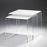 TopDesign Beistelltisch Set aus Acrylglas Weiß (2-teilig)