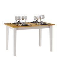 Möbel4Life Küchentisch aus Kiefer Massivholz Weiß und Honigfarben