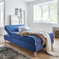 IMöbel Boxspring Bett in Blau Samt 120x200 cm