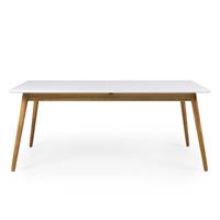 Doncosmo Ausziehbarer Tisch im skandinavischen Design Weiß und Eiche