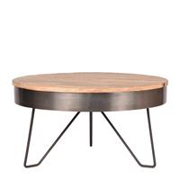 Möbel Exclusive Sofatisch aus Mangobaum Massivholz und Stahl rund