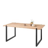 Möbel4Life Esstisch aus Eiche Massivholz und Metall 180 cm breit