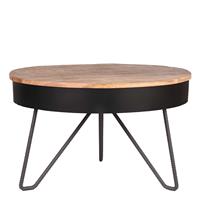 Möbel Exclusive Salontisch aus Mangobaum Massivholz und Stahl rund