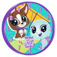 Littlest Pet Shop wandklok 25 cm van kunststof voor kinderen - Kinderkamer decoratie accessoires