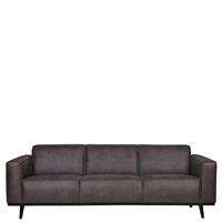 Basilicana Couch in Grau Recyclingleder 230 cm breit