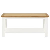 vidaXL Couchtisch 90x45x40 cm Eiche Massivholz Weiß