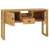 vidaXL Konsolentisch 120x32x75 cm Teak Massivholz Braun