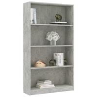 vidaXL Boekenkast met 4 schappen 80x24x142 cm spaanplaat betongrijs