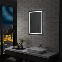 vidaxl Badezimmerspiegel mit LED und Touch-Sensor 60 x 80 cm Silber