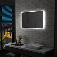 vidaxl Badezimmer-Wandspiegel mit LED 100 x 60 cm Silber