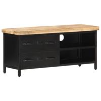 vidaxl TV-Schrank 90x30x41 cm Raues Mangoholz Schwarz