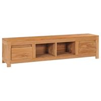 vidaxl TV-Schrank 135×30×35 cm Massivholz Teak Braun