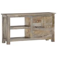 vidaxl TV-Schrank 110 x 30 x 55 cm Massivholz Mango Grau