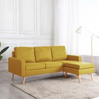 vidaxl 3-Sitzer-Sofa mit Hocker  Gelb