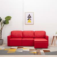 vidaxl Modulares 3-Sitzer Schlafsofa  Rot