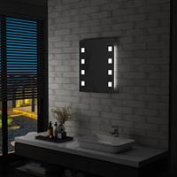 vidaxl Badezimmer-Wandspiegel mit LED 50 x 60 cm Silber