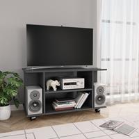 vidaXL Tv-meubel met wieltjes 80x40x40 cm spaanplaat hoogglans grijs