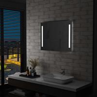 vidaxl Badezimmer-Wandspiegel mit LED 80 x 60 cm Silber