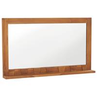vidaxl Wandspiegel mit Regal 100×12×60 cm Teak Massivholz Braun