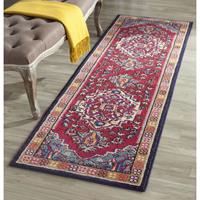 Safavieh Boho Chic Indoor Woven Area Rug, Monaco Collection, MNC207, in Red & Turquoise, 122 X 170 cm