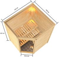 Woodfeeling | Sauna Antonia | Biokachel 3,6 kW Externe Bediening