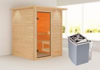 Woodfeeling | Sauna Sandra met Dakkraag | Kachel 4,5 kW Geïntegreerde Bediening