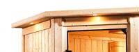 Woodfeeling | Sauna Antonia met Dakkraag | Biokachel 4,5 kW Externe Bediening