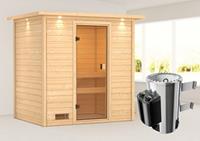 Woodfeeling | Sauna Selena met Dakkraag | Kachel 3,6 kW Geïntegreerde Bediening