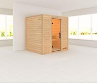 Woodfeeling | Sauna Anja | Helderglas | Kachel 4,5 kW Geïntegreerde Bediening