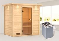 Woodfeeling | Sauna Selena met Dakkraag | Kachel 4,5 kW Geïntegreerde Bediening