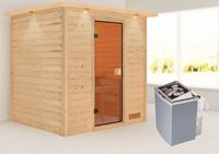 Woodfeeling | Sauna Adelina met Dakkraag | Kachel 4,5 kW Geïntegreerde Bediening