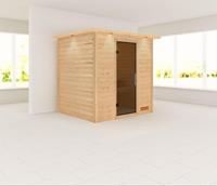 Woodfeeling | Sauna Anja met Dakkraag | Antracietglas