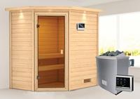 Woodfeeling | Sauna Jella met Dakkraag | Kachel 4,5 kW Externe Bediening