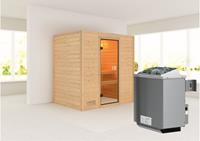 Woodfeeling | Sauna Sonja | Bronzeglas | Kachel 4,5 kW Geïntegreerde Bediening