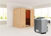 Woodfeeling | Sauna Sonja | Antracietglas | Kachel 4,5 kW Geïntegreerde Bediening