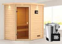 Karibu | Jella Sauna met Dakkraag | Biokachel 3,6 kW Externe Bediening