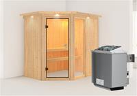 Karibu | Fiona 1 Sauna met Dakkraag | Kachel 9 kW Geïntegreerde Bediening