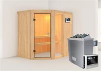 Karibu Sauna FIONA 1 1,96 x 1,51 m  9.0 kW Ofen ext. Steuerung ohne Dachkranz 59675