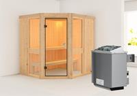 Karibu | Amelia 1 Sauna | Bronzeglas Deur | Kachel 9 kW Geïntegreerde Bediening
