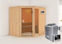 Karibu Sauna FIONA 2 1,96 x 1,70 m  9.0 kW Ofen ext. Steuerung ohne Dachkranz 59681