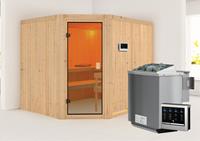 Karibu Sauna HORNA 2,31 x 1,96 m  9.0 kW Bio-Kombiofen ext. Steuerung 6225
