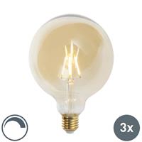 luedd 3er Set E27 dimmbare LED Lampen G125 Goldline 2200K - 