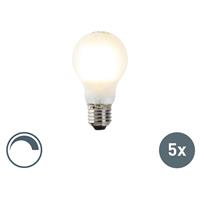 LUEDD Set van 5 E27 dimbare LED filament lampen A60 7W 806 lm 2700K